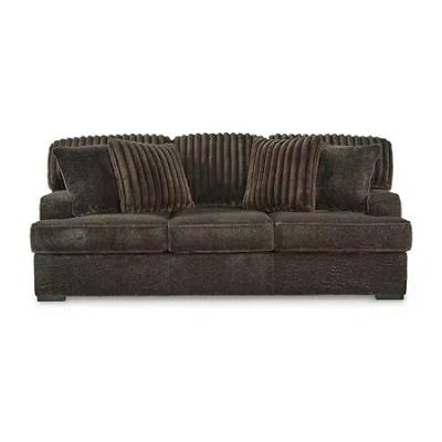 Signature Design By Ashley Aylesworth Sofa In Dark Brown In Brown