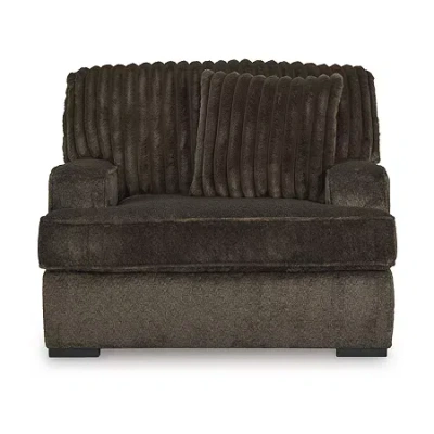 Signature Design By Ashley Aylesworth Upholstered Oversized Chair In Dark Brown In Brown