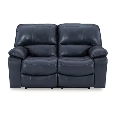 Signature Design By Ashley Leesworth Power Reclining Loveseat In Blue