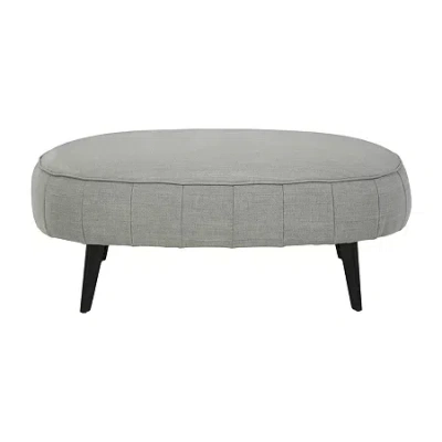 Signature Design By Ashley Hollyann Living Room Collection Upholstered Ottoman In Gray