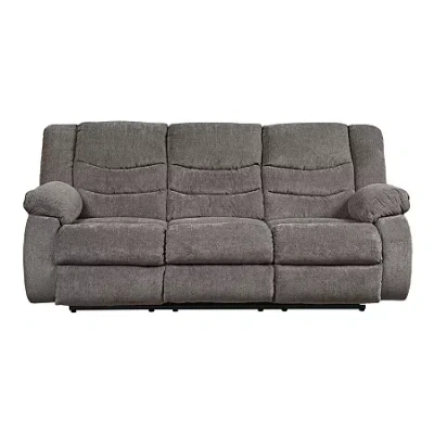 Signature Design By Ashley Henderson Pad-arm Reclining Sofa In Gray