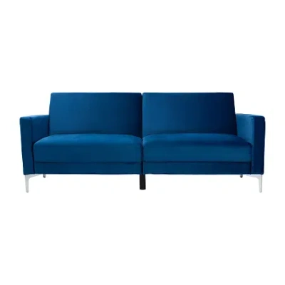 Safavieh Chelsea Convertible Sofa Track-arm Reclining Sofa In Blue