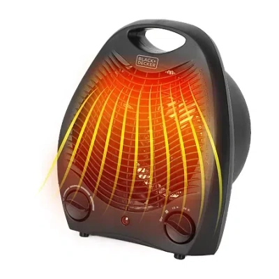Black+decker Bhd101b 1500-watt Personal Desktop Heater 8.4 Inches X 5.2 Inches X 10 Inches Black In Black