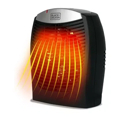 Black+decker Electronic Personal Heater With E-save Function In Black