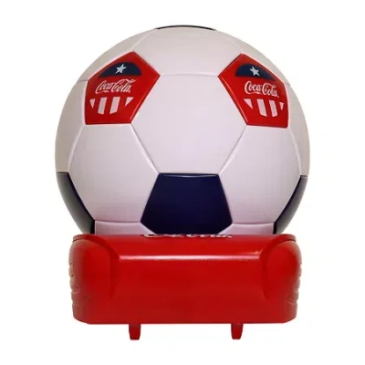 Koolatron Coca-cola Soccer Ball Mini Fridge- 5 Can Beverage Cooler White Red Black In Multi