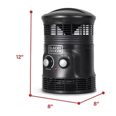 Black+decker 1500w Flameless Portable Space Heater Perfect For Small Spaces With Overheat Protection In Black
