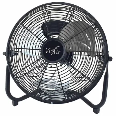 Vie Air 20" Industrial Tilting High Velocity 3 Speed Metal Floor Fan In Black