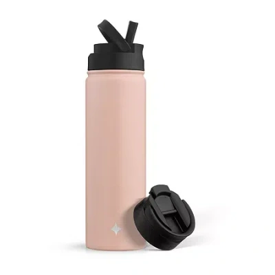 Joyjolt Triple Insulated Water With Flip Lid & Sport Straw Lid - 22 oz Insulated 22 Oz. Water Bottle In Pink