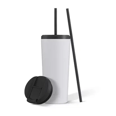 Joyjolt Insulated Tumbler With Flip Lid And Straw - 20 oz Insulated 20 Oz. Water Bottle In White