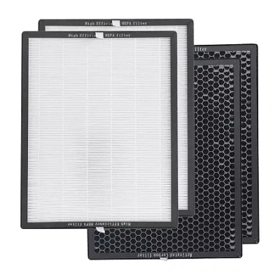 Black+decker Replacement Air Purifier Filter Black + Decker Af4 Dual Hepa + Activated Carbon Filter Bapuv250 In White