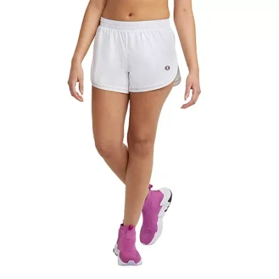 Champion Juniors Womens Mid Rise Moisture Wicking Running Short In White