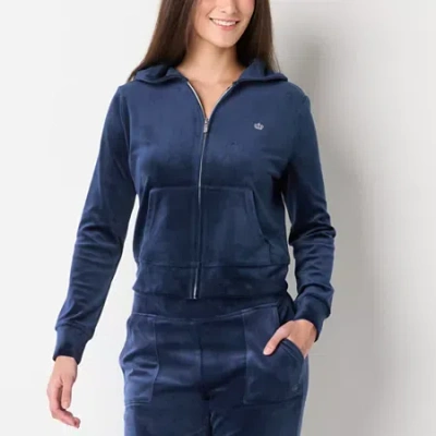 Juicy By Juicy Couture Womens Juniors Midweight Track Jacket In Blue