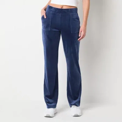Juicy By Juicy Couture Womens Juniors Straight Mid Rise Track Pant In Blue