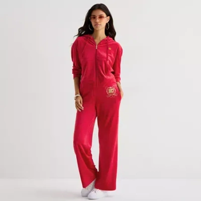 Juicy By Juicy Couture Womens Juniors Flare Mid Rise Track Pant In Red