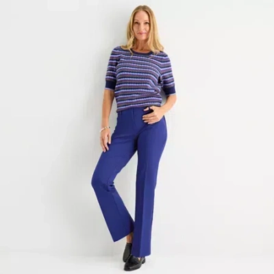 Liz Claiborne Audra Womens Straight Trouser In Blue
