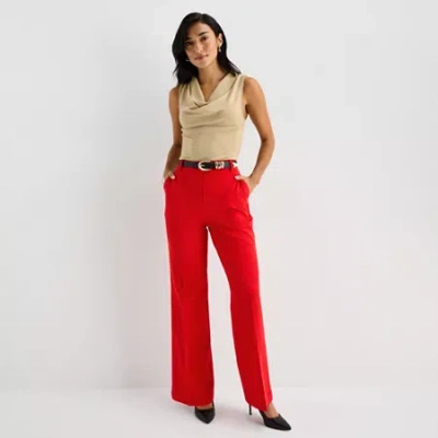 Worthington Womens Modern Perfect Trouser In Red