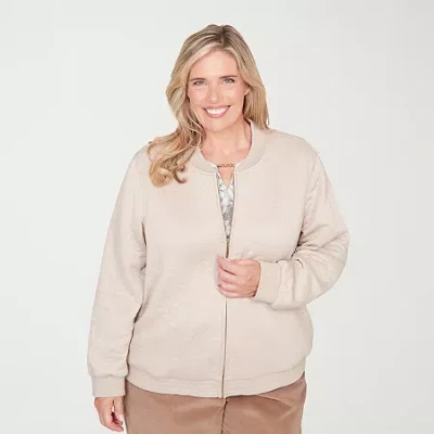 Alfred Dunner Vienna Womens Lightweight Quilted Jacket In Brown