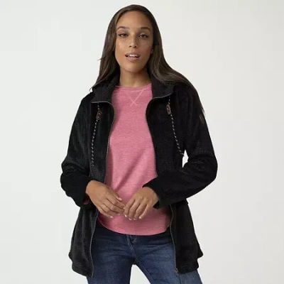Free Country Womens Fleece Lightweight Jacket In Black