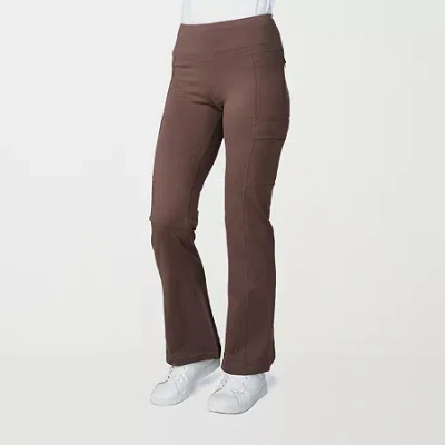 Free Country Womens Wide Leg High Rise Active Pull-on Pant In Brown