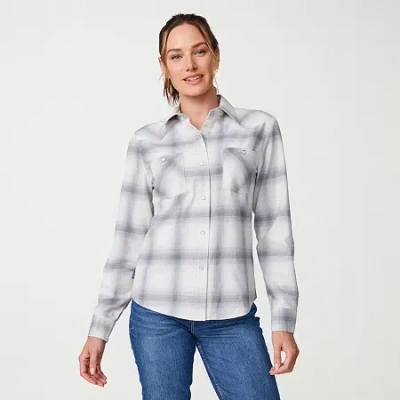 Free Country Womens Long Sleeve Regular Fit Flannel Shirt In Blue