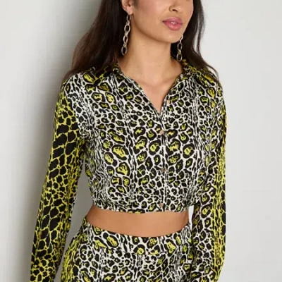 Bold Elements Womens Long Sleeve Satin Blouse In Gray