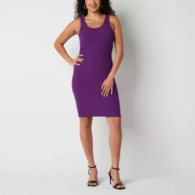 Bold Elements Womens Sleeveless Sweater Dress In Purple