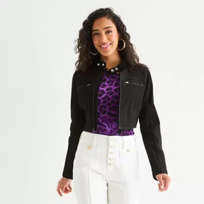 Bold Elements Womens Denim Midweight Cropped Jacket In Black