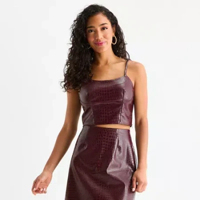 Bold Elements Womens Scoop Neck Crop Top In Red