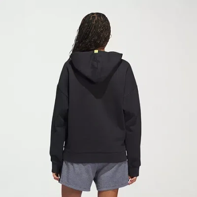 Adidas Originals Womens Long Sleeve Fleece Active Hoodie In Animal Print