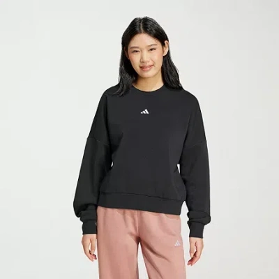 Adidas Originals Womens Crew Neck Long Sleeve Sweatshirt In Black