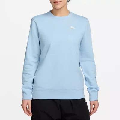 Nike Womens Crew Neck Long Sleeve Sweatshirt In Blue