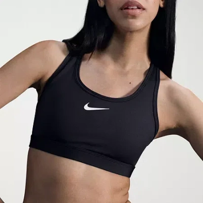 Nike Swoosh Womens Medium Support Sports Bra Dx6821 In Black