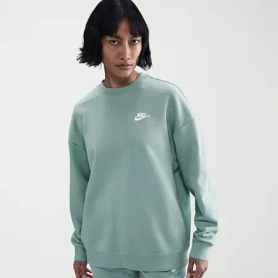 Nike Womens Crew Neck Long Sleeve Sweatshirt In Green