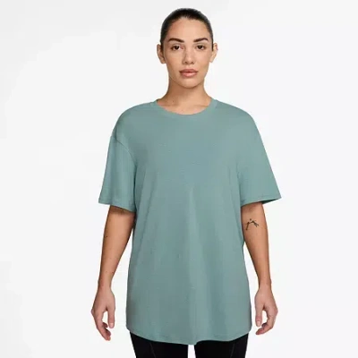 Nike Dri-fit Womens Crew Neck Short Sleeve Quick Dry Active T-shirt In Green