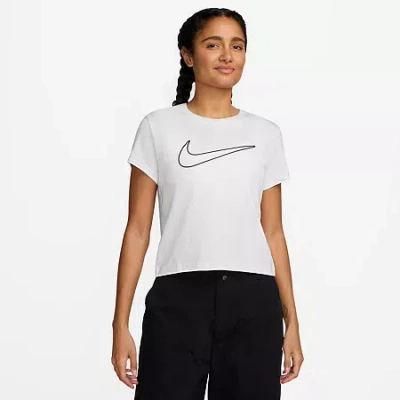 Nike Club Womens Crew Neck Short Sleeve Active T-shirt In Gray