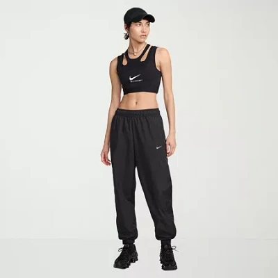 Nike Womens Drawstring Waist Lightweight Cinched Mid Rise Active Jogger Pant In Black