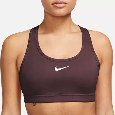 Nike Swoosh Womens Medium Support Sports Bra Dx6821 In Red