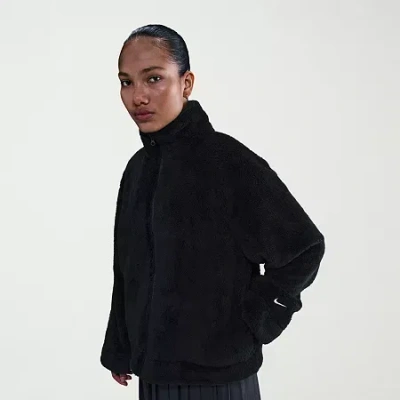 Nike Womens Fleece Lined Midweight Jacket In Black