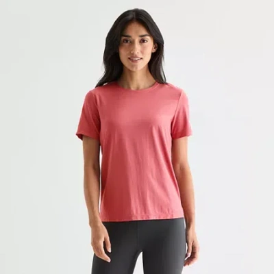 Xersion Womens Performance Crew Neck Short Sleeve T-shirt In Pink