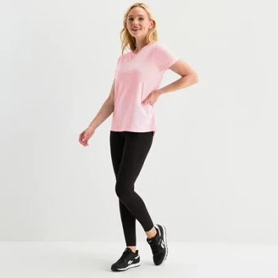 Xersion Womens Cotton Crew Neck Short Sleeve T-shirt In Pink