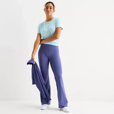 Xersion Everperform Womens Mid Rise Yoga Pant In Blue