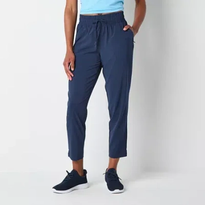 Xersion Womens Featherlite Woven Mid Rise Tapered Pull-on Pants In Blue