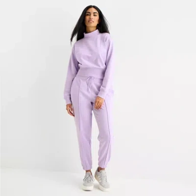 Xersion Womens Classic French Terry Jogger Pant In Purple