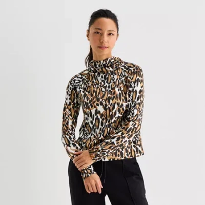 Xersion Everultra Womens Hooded Long Sleeve Active T-shirt In Brown