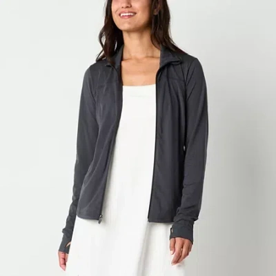 Xersion Everultra Lite Womens Lightweight Softshell Jacket In Gray