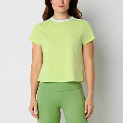 Xersion Womens Crew Neck Short Sleeve Active T-shirt In Green