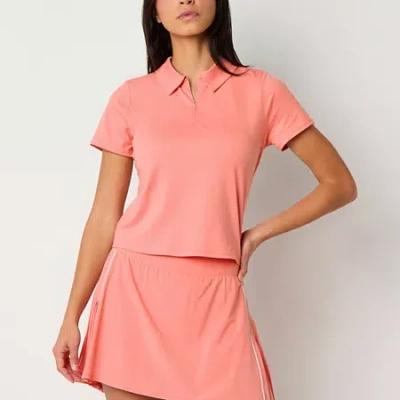 Xersion Everultra-lite Womens Short Sleeve Zip Polo Shirt In Pink