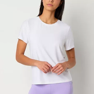 Xersion Womens Performance Crew Neck Short Sleeve T-shirt In White