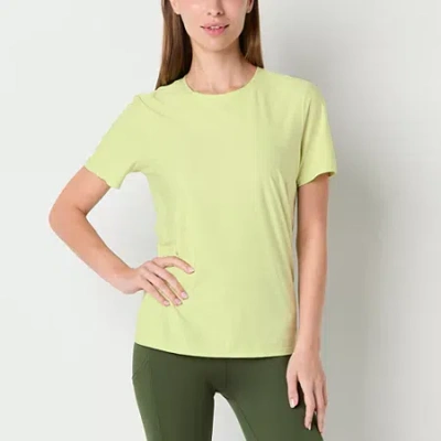 Xersion Womens Performance Crew Neck Short Sleeve T-shirt In Green