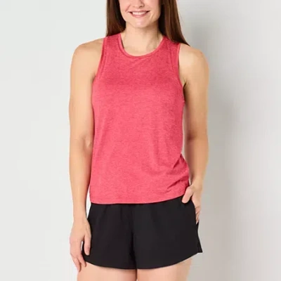 Xersion Everyday Womens High Neck Sleeveless Shelf Bra Tank Top In Pink